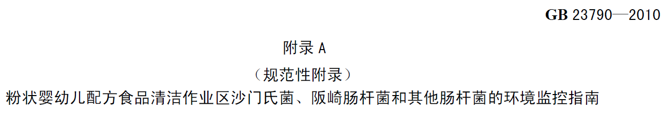 嬰配乳粉生產企業(yè)環(huán)境微生物監(jiān)測（二） ——監(jiān)測項目